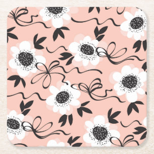 Abstracte rozen, bleke kleuren, vintage patroon. kartonnen onderzetters
