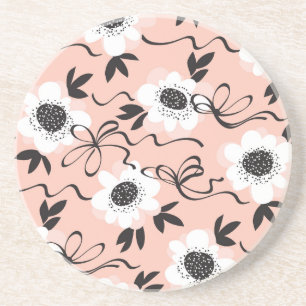 Abstracte rozen, bleke kleuren, vintage patroon. zandsteen onderzetter