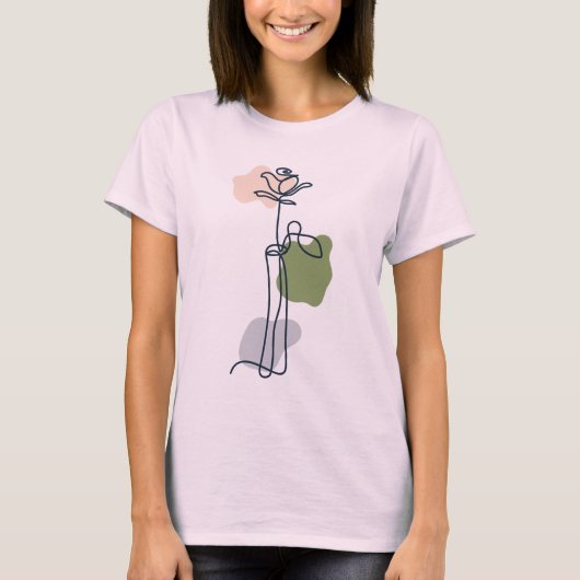 Abstracte Rozen bloem T-shirt (Voorkant)