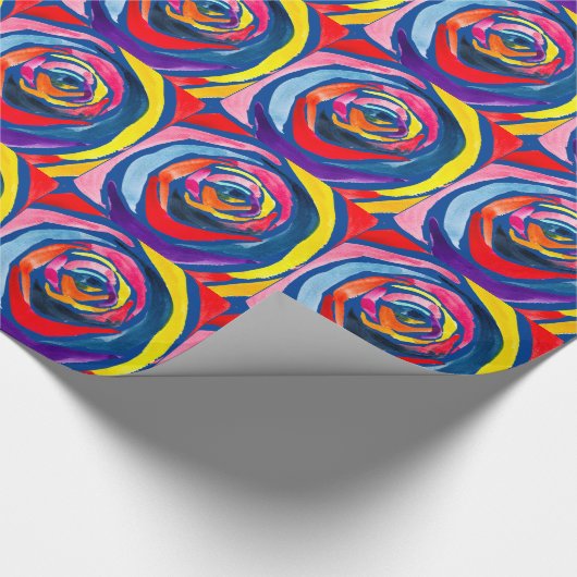 Abstracte rozen bloemen pop cadeaupapier (Hoek)