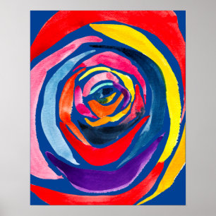 Abstracte rozen bloemen pop poster