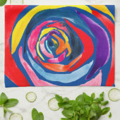 Abstracte rozen bloemen pop theedoek (Gevouwen)