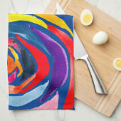 Abstracte rozen bloemen pop theedoek (Quarter Fold)