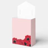 Abstracte rozen en klaprozen coördinerende trouwfe bedankdoosjes (Geopend)