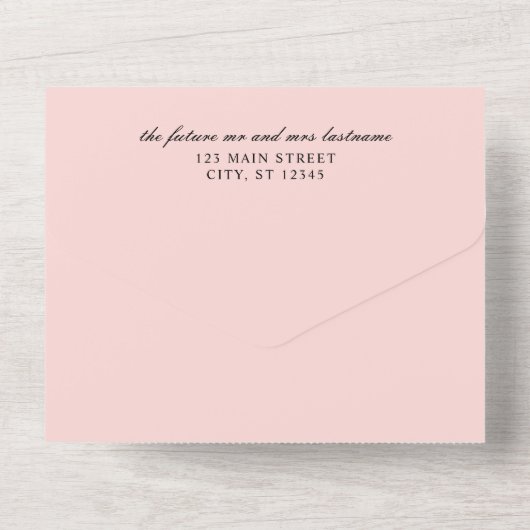 Abstracte Rozen en papavers All In One Uitnodiging (Achterkant)