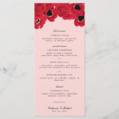 Abstracte Rozen en Poppies bruiloft Menu (Voorkant)