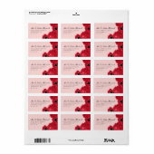 Abstracte Rozen en Poppies Pas getrouwd retouradre Etiket (Full Sheet)