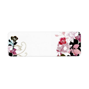 Abstracte rozen Etiket