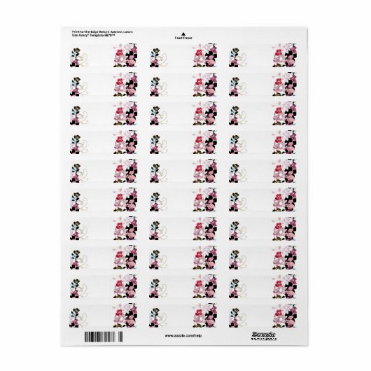 Abstracte rozen Etiket (Full Sheet)