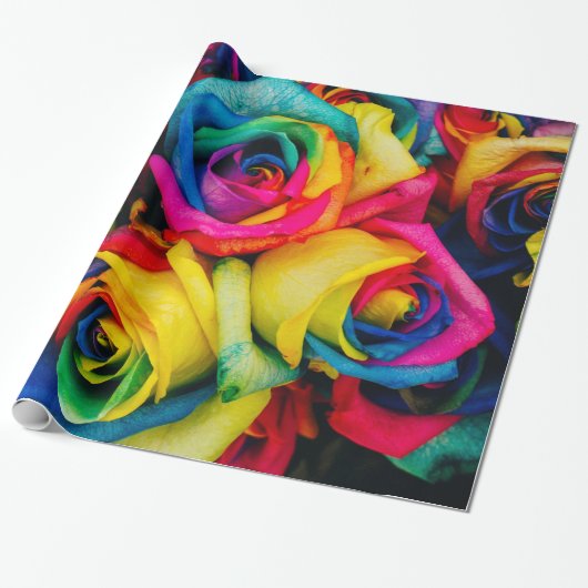 Abstracte Rozen Garden Elegant Floral Cadeaupapier (Uitgerold)