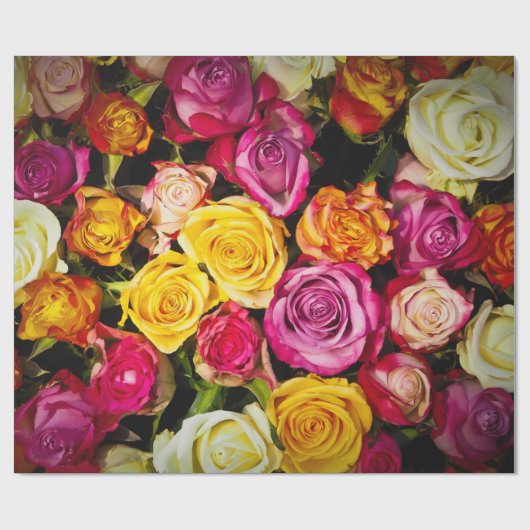 Abstracte Rozen Garden Elegant Floral Cadeaupapier (Vlak)