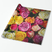 Abstracte Rozen Garden Elegant Floral Cadeaupapier (Uitgerold)