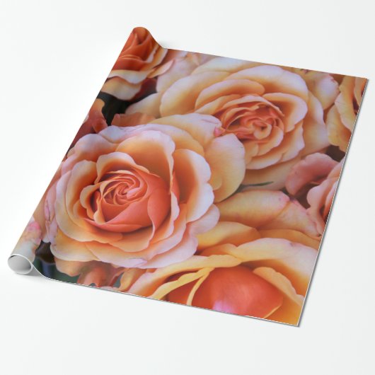Abstracte Rozen Garden Elegant Floral Wrappin Cadeaupapier (Uitgerold)