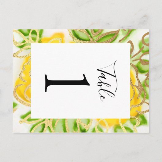 Abstracte Rozen Geel Briefkaart (Achterkant)