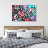Abstracte rozen in de rode en de troebele kunst canvas afdruk (Insitu (Slaapkamer))