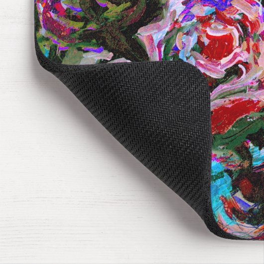 Abstracte rozen in de rode en de troebele mousepad muismat (Hoek)