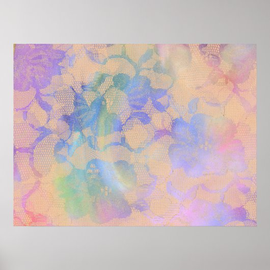 Abstracte Rozen in pasteelkleuren Poster (Voorkant)