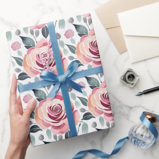 Abstracte rozen in pastelkleuren  cadeaupapier (Geschenken)