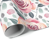 Abstracte rozen in pastelkleuren  cadeaupapier (Rol Hoek)