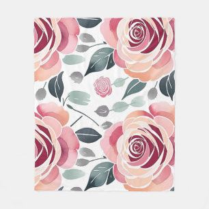 Abstracte Rozen In Pasteltinten Fleece Deken