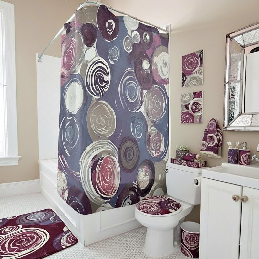 Abstracte rozen met gemoute tonen douchegordijn
