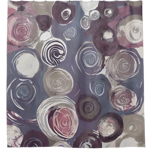 Abstracte rozen met gemoute tonen douchegordijn (Voorkant)