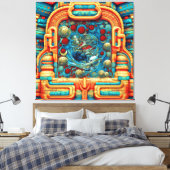 Abstracte Rozen Priesteres Witchy Kleurrijke AI Ar Canvas Afdruk (Insitu (Slaapkamer))