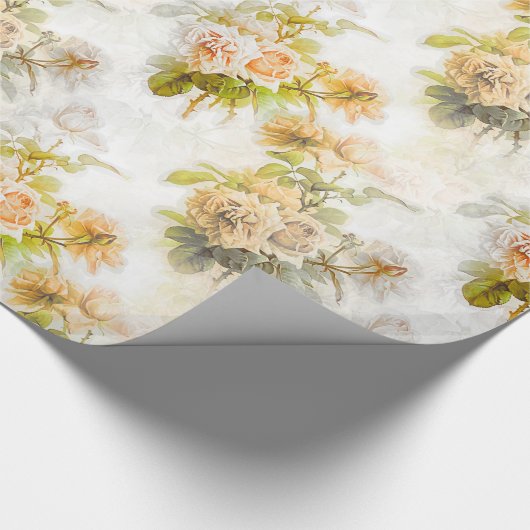 Abstracte  Rozen Tuin Elegante Bloemen Cadeaupapier (Hoek)