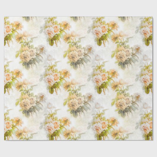 Abstracte  Rozen Tuin Elegante Bloemen Cadeaupapier (Vlak)