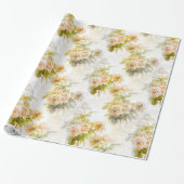 Abstracte  Rozen Tuin Elegante Bloemen Cadeaupapier (Uitgerold)