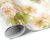 Abstracte  Rozen Tuin Elegante Bloemen Cadeaupapier (Rol Hoek)