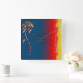 Abstracte Rozen Wandklok (Huis)