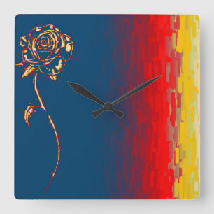 Abstracte Rozen Wandklok