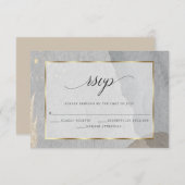 Abstracte RSVP Buff Waterverf Stromen op Stone (Voorkant / Achterkant)