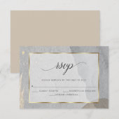 Abstracte RSVP Buff Waterverf Stromen op Stone Kaartje (Voorkant / Achterkant)