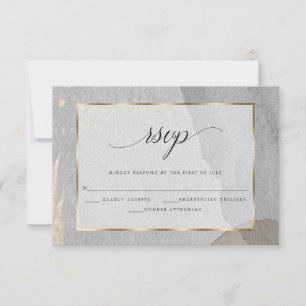 Abstracte RSVP Buff Waterverf Stromen op Stone Kaartje