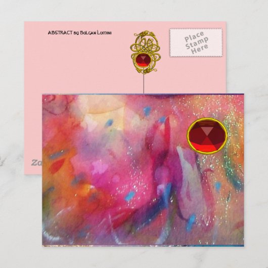 ABSTRACTE RUBY BRIEFKAART (Voorkant / Achterkant)