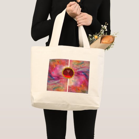 ABSTRACTE RUBY GROTE TOTE BAG (Voorkant (product))