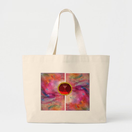 ABSTRACTE RUBY GROTE TOTE BAG (Voorkant)