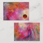 ABSTRACTE RUBY, helder rood blauw roze Visitekaartje (Voorkant / Achterkant)