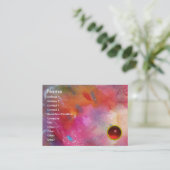 ABSTRACTE RUBY, helder rood blauw roze Visitekaartje (Staand voorkant)