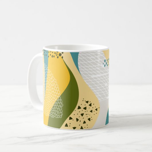 Abstracte ruimte: Gladde lijn Ornamenten. Koffiemok (Voorkant links)