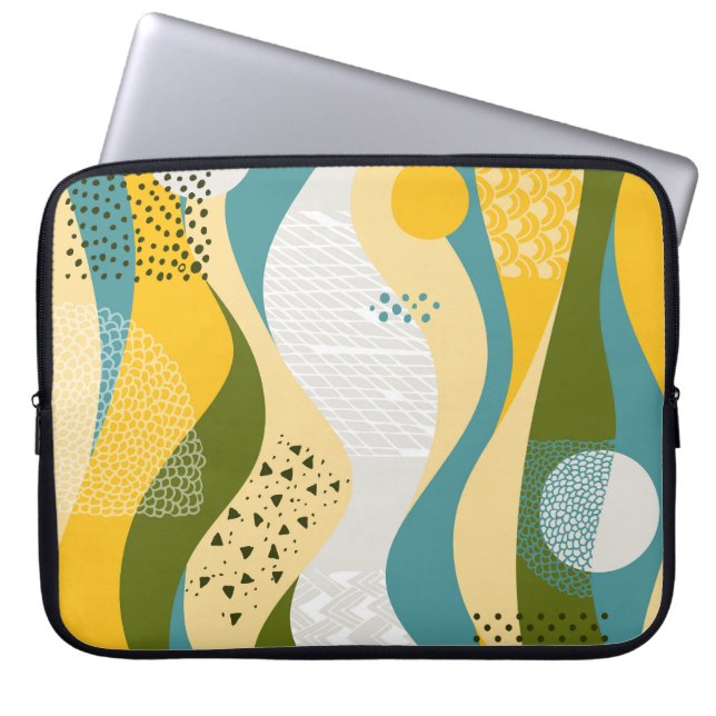 Abstracte ruimte: Gladde lijn Ornamenten. Laptop Sleeve (Voorkant)