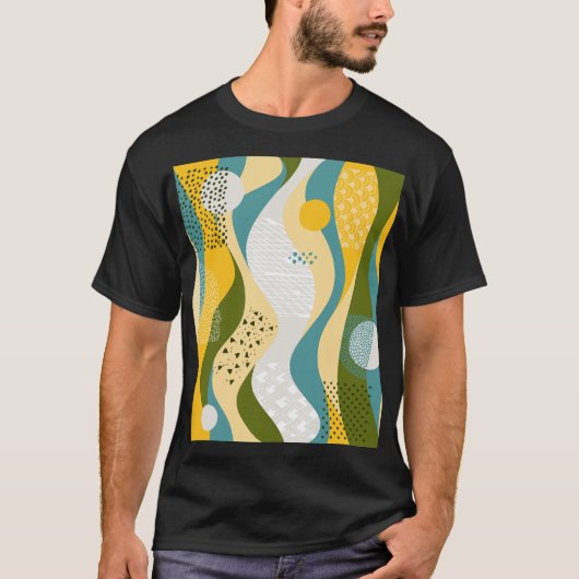 Abstracte ruimte: Gladde lijn Ornamenten. T-shirt (Voorkant)