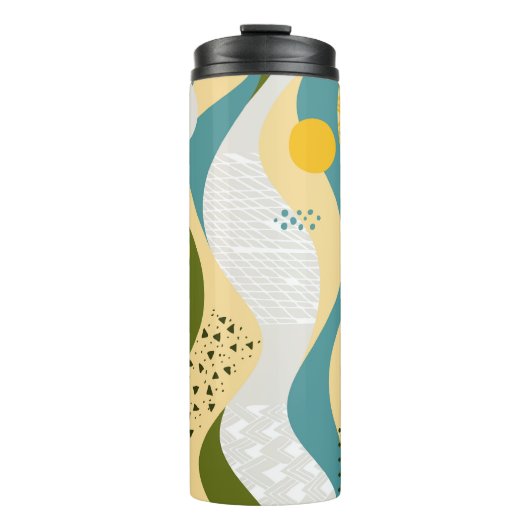 Abstracte ruimte: Gladde lijn Ornamenten. Thermosbeker (Voorkant)