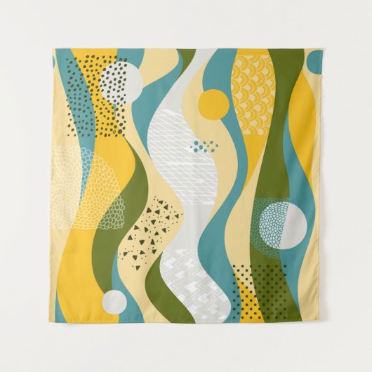 Abstracte ruimte: Gladde lijn Ornamenten. Wandkleed (Voorkant)