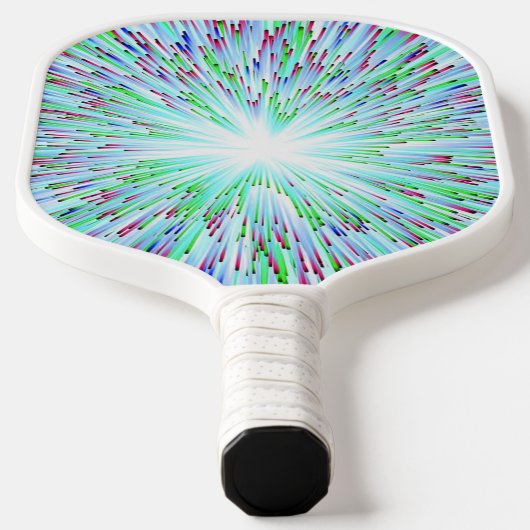 Abstracte ruimte heldere blauwe zwarte paddkop pickleball paddle (Laagn)