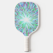 Abstracte ruimte heldere blauwe zwarte paddkop pickleball paddle (Voorkant)
