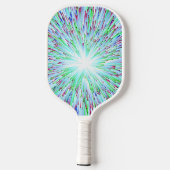 Abstracte ruimte heldere blauwe zwarte paddkop pickleball paddle (Achterkant)