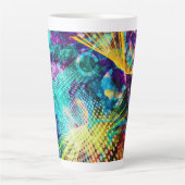Abstracte ruimte lichtshow latte mok (Voorkant)